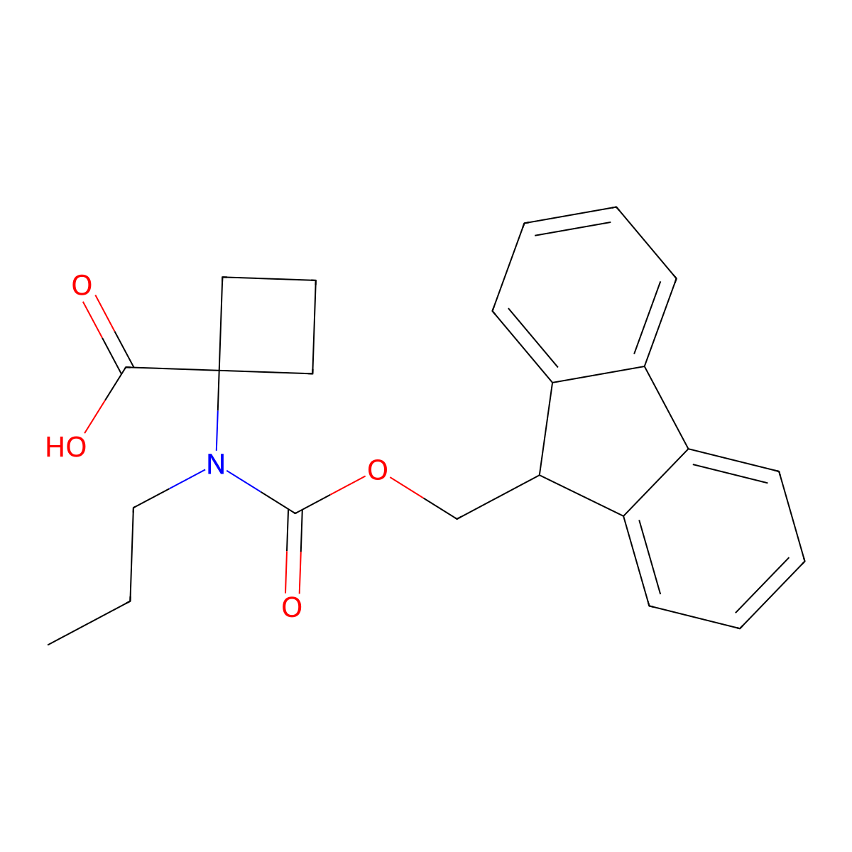 1-[[(9H-Fluoren-9-ylmethoxy)carbonyl]propylamino]cyclobutanecarboxylic acid molecular structure, CAS 1702181-48-3