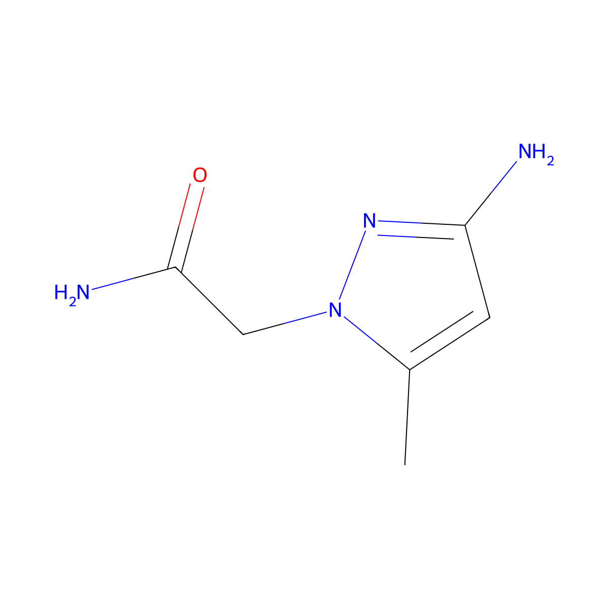 2-(3-amino-5-methyl-1H-pyrazol-1-yl)acetamide molecular structure, CAS 1702195-07-0