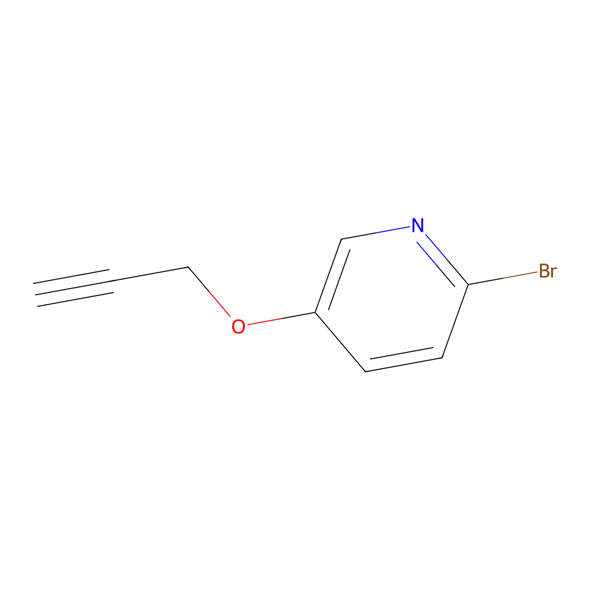 2-Bromo-5-(prop-2-yn-1-yloxy)pyridine molecular structure, CAS 1702211-79-7