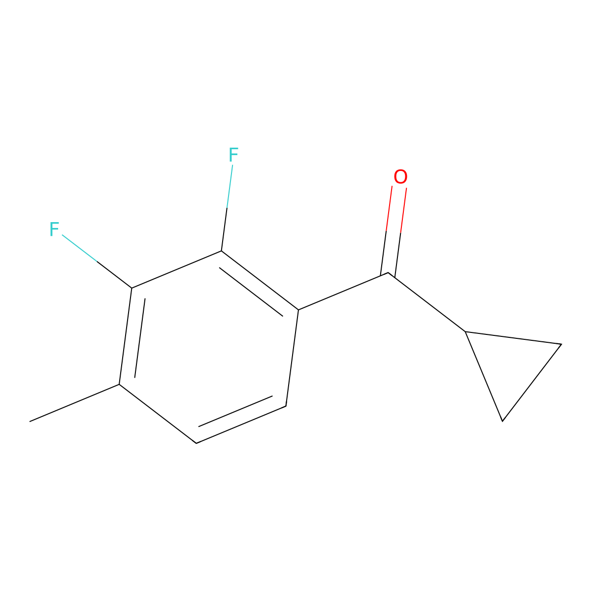 Cyclopropyl(2,3-difluoro-4-methylphenyl)methanone molecular structure, CAS 1702212-22-3