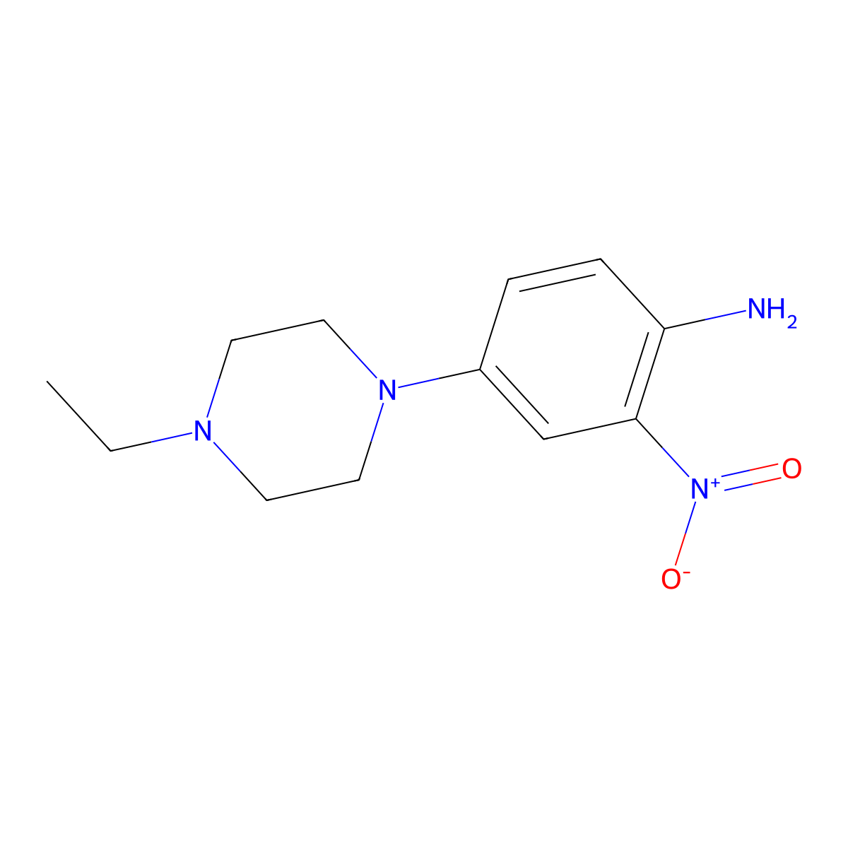 4-(4-Ethylpiperazin-1-yl)-2-nitroaniline molecular structure, CAS 1702260-52-3