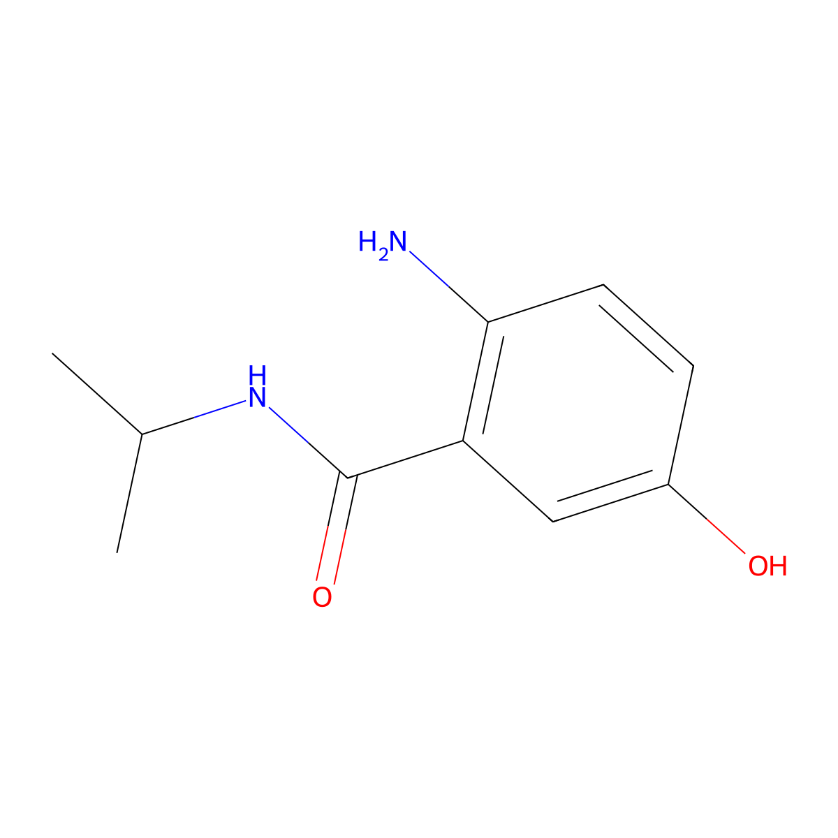 2-amino-5-hydroxy-N-(propan-2-yl)benzamide molecular structure, CAS 1702271-50-8