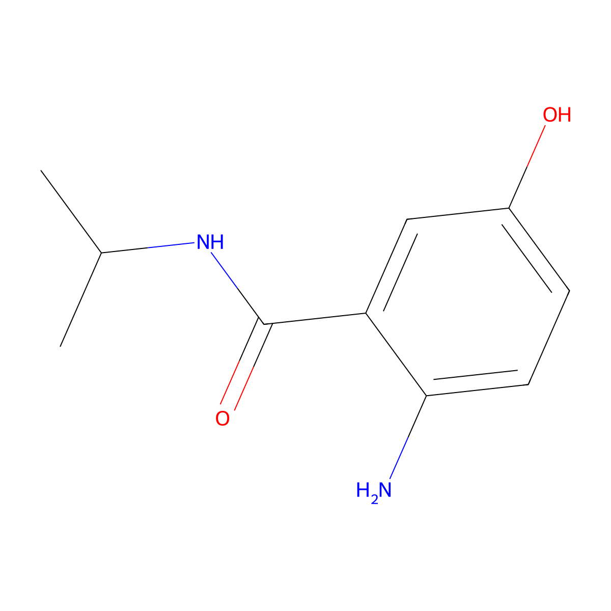 2-amino-5-hydroxy-N-(propan-2-yl)benzamide molecular structure, CAS 1702271-50-8