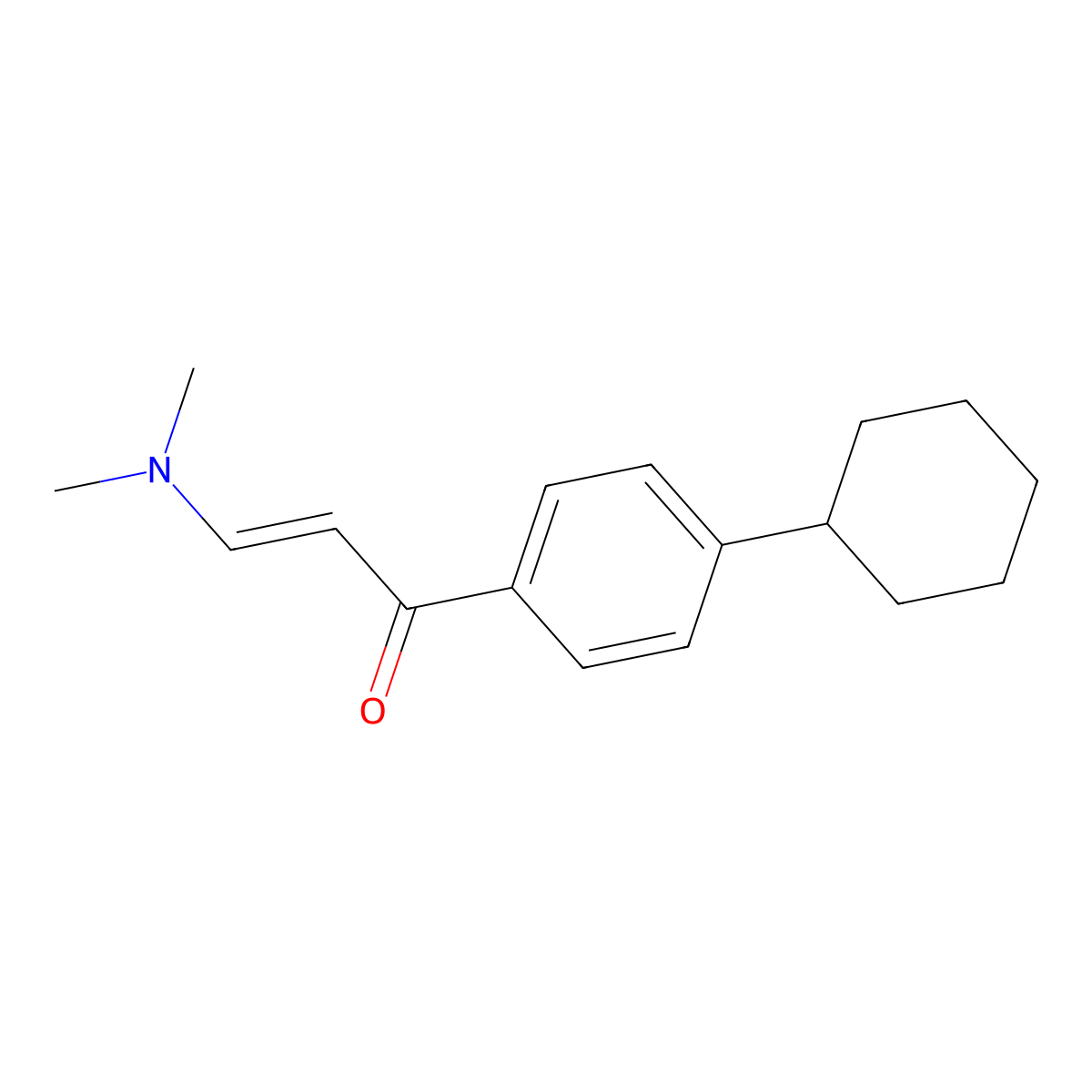 (E)-1-(4-cyclohexylphenyl)-3-(dimethylamino)-2-propen-1-one molecular structure, CAS 1702276-07-0