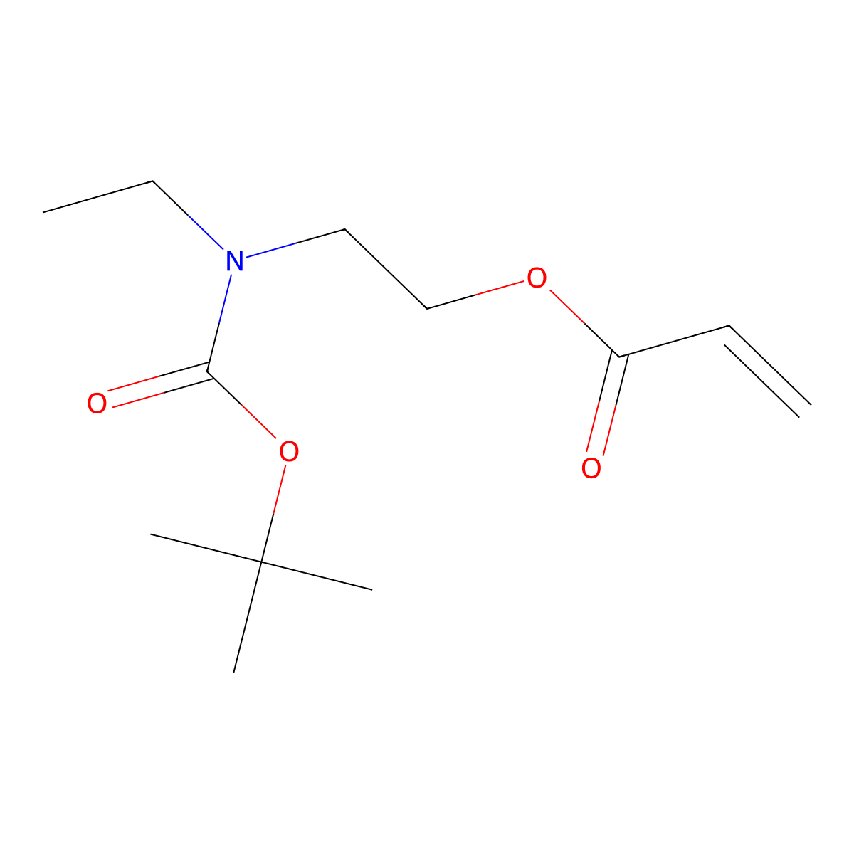 2-{[(Tert-butoxy)carbonyl](ethyl)amino}ethyl prop-2-enoate molecular structure, CAS 1702287-68-0