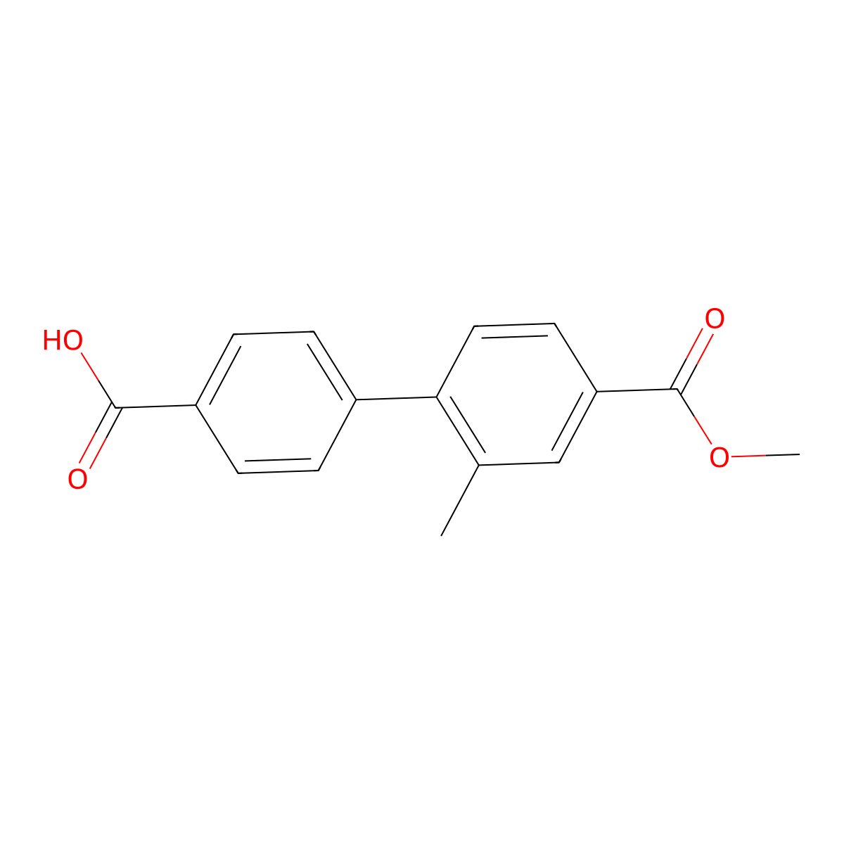 4'-(Methoxycarbonyl)-2'-methyl-[1,1'-biphenyl]-4-carboxylic acid molecular structure, CAS 170229-81-9