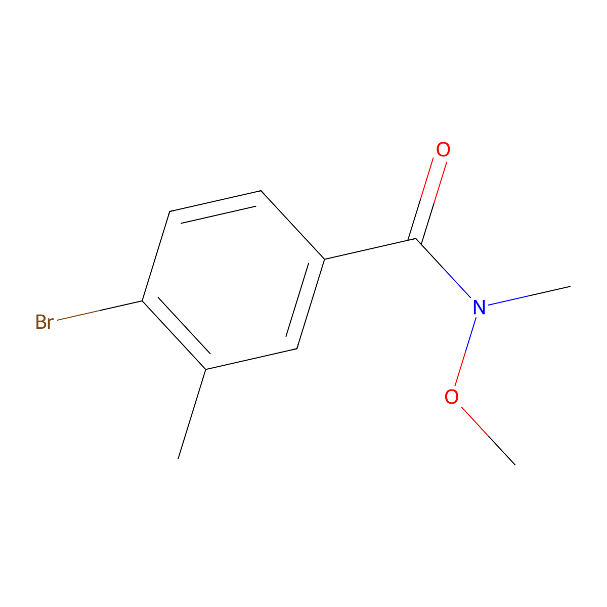 4-bromo-N-methoxy-N,3-dimethylbenzamide molecular structure, CAS 170230-01-0