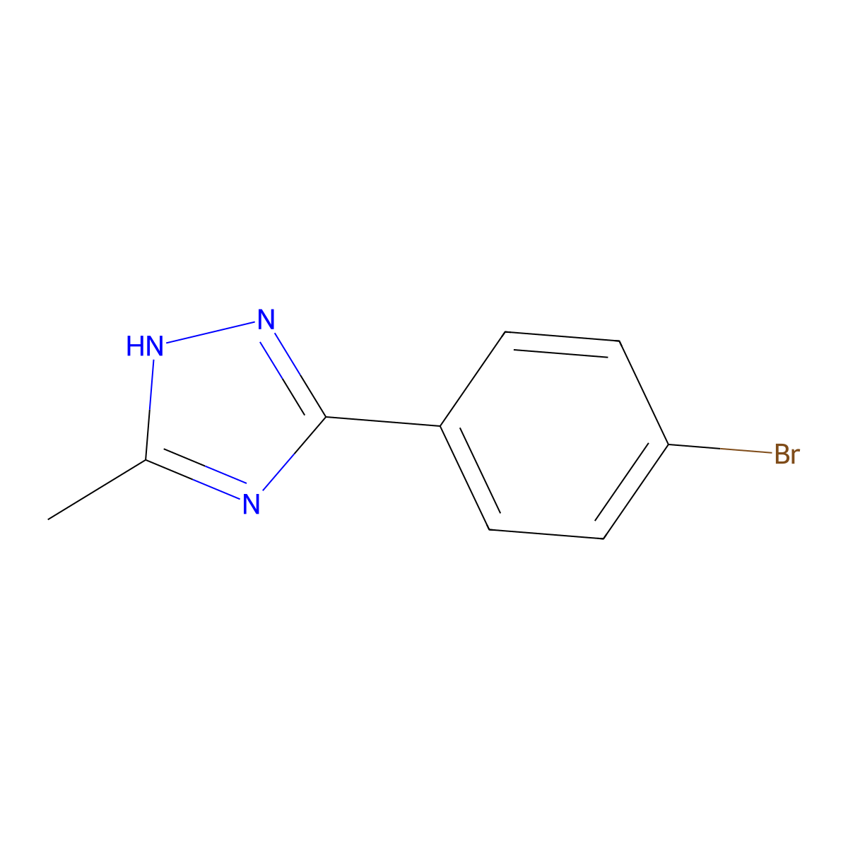 3-(4-bromophenyl)-5-methyl-1H-1,2,4-triazole molecular structure, CAS 170230-86-1