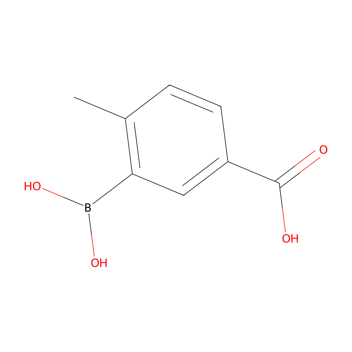 3-Borono-4-methylbenzoic acid molecular structure, CAS 170230-88-3
