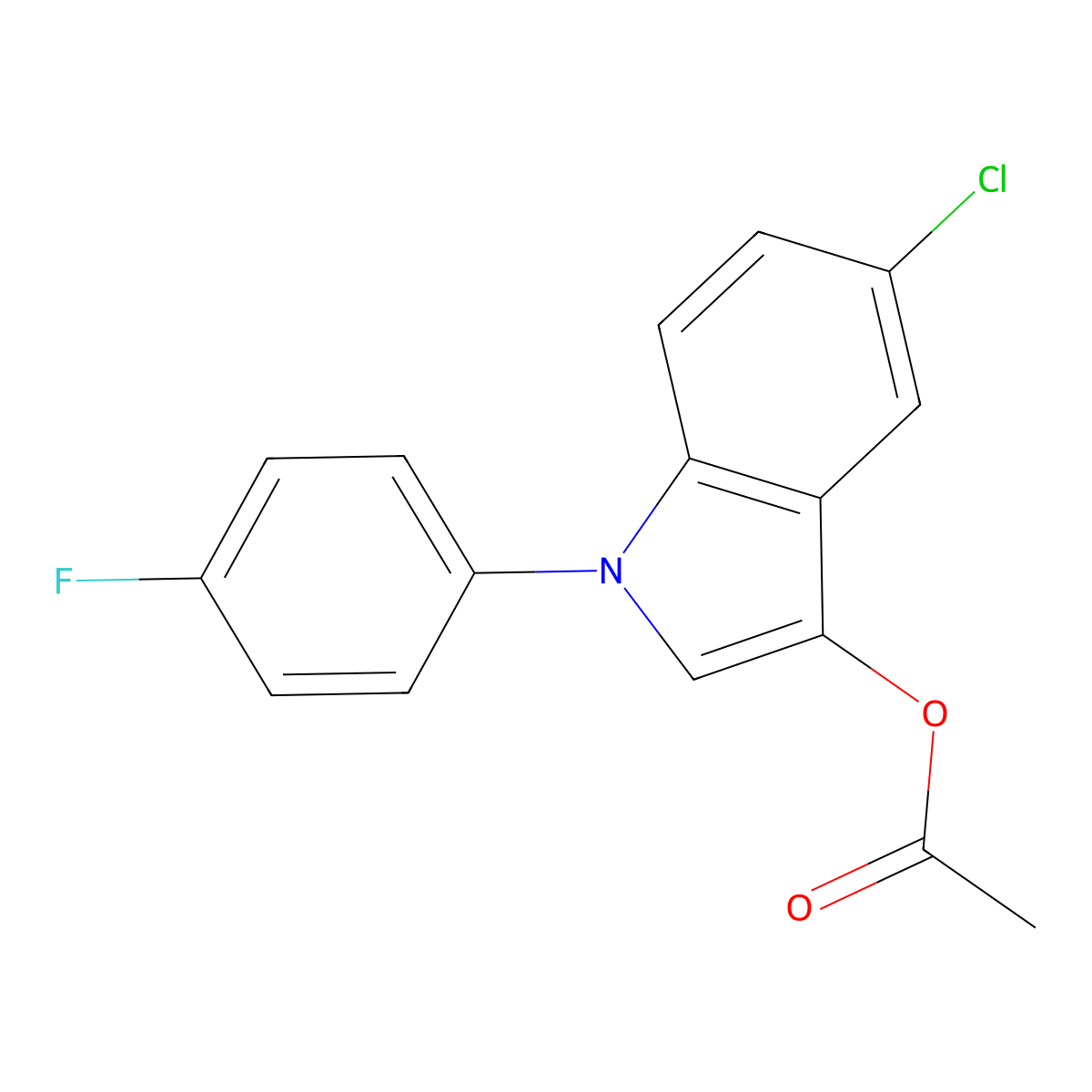 5-Chloro-1-(4-fluorophenyl)-1H-indol-3-yl acetate molecular structure, CAS 170232-37-8