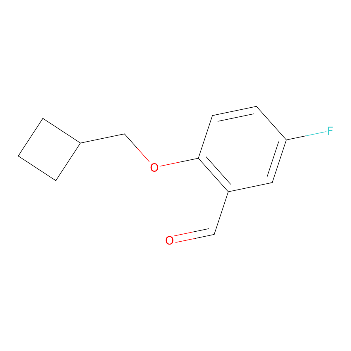 2-(Cyclobutylmethoxy)-5-fluorobenzaldehyde molecular structure, CAS 1702332-95-3