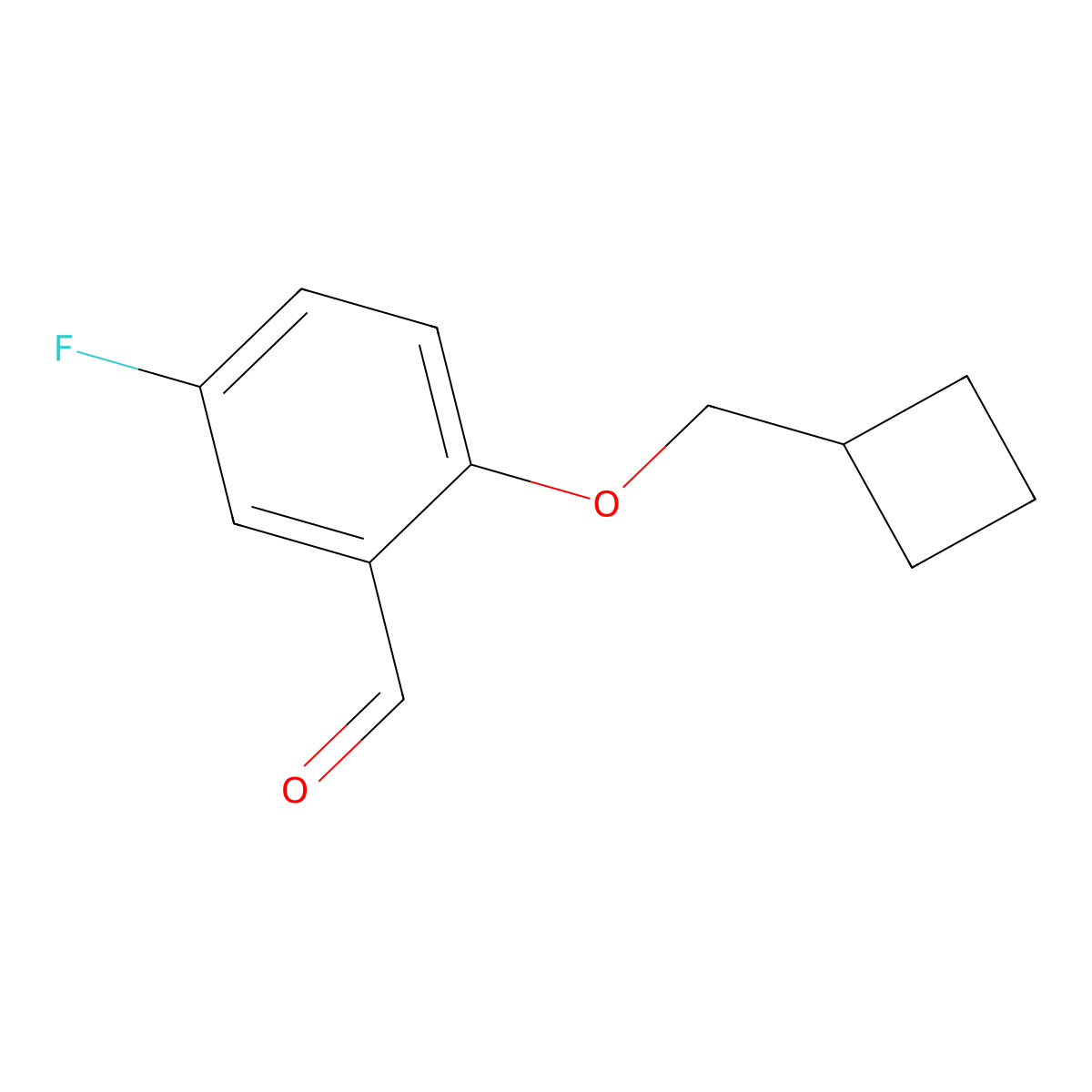 2-(Cyclobutylmethoxy)-5-fluorobenzaldehyde molecular structure, CAS 1702332-95-3