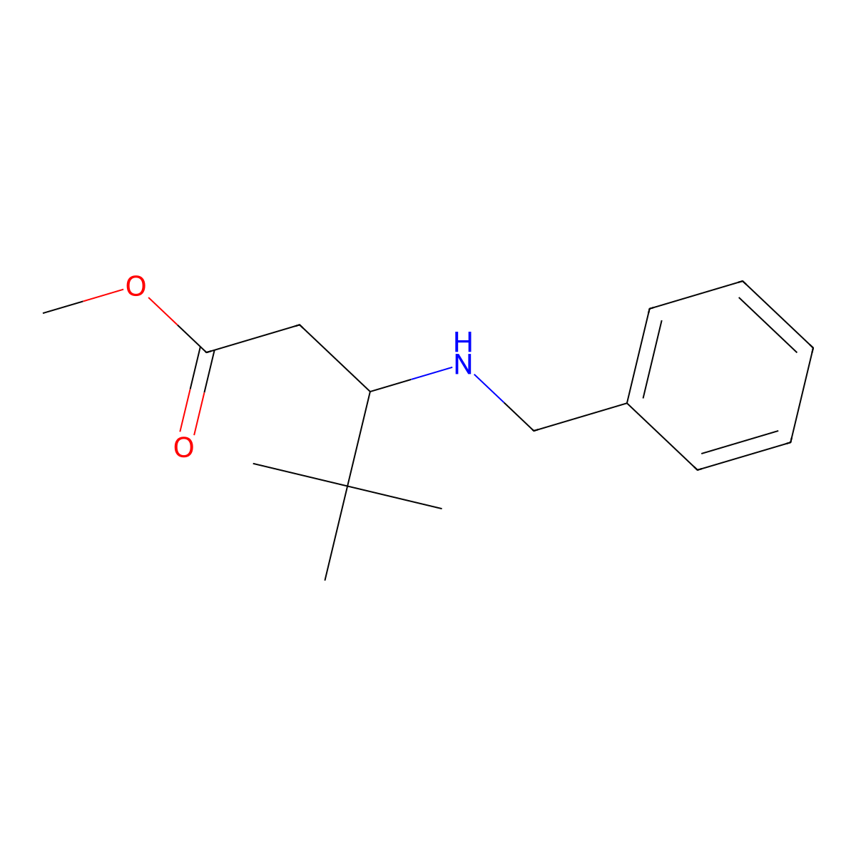 Methyl 3-(benzylamino)-4,4-dimethylpentanoate molecular structure, CAS 1702336-08-0