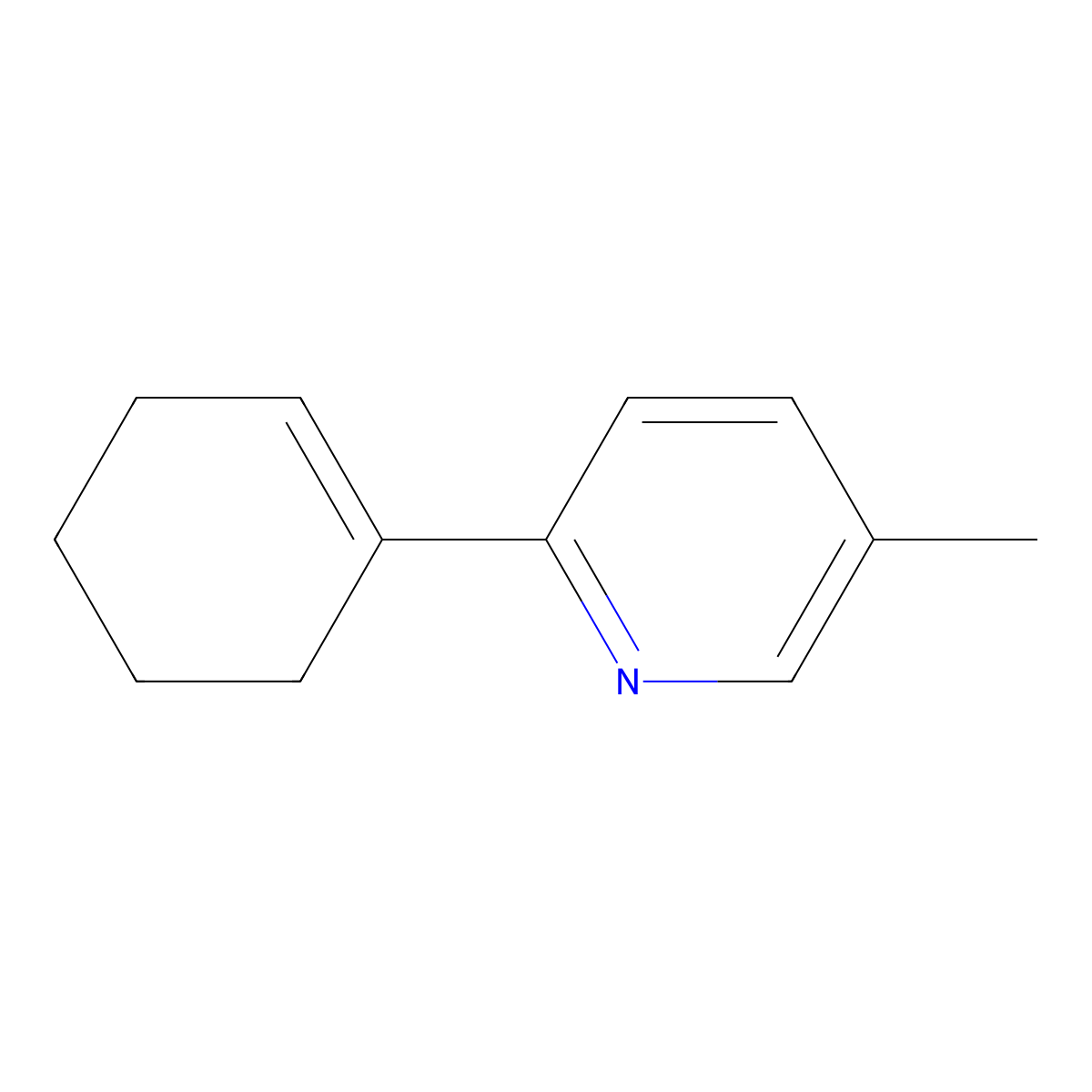 2-(1-Cyclohexen-1-yl)-5-methylpyridine molecular structure, CAS 1702339-17-0