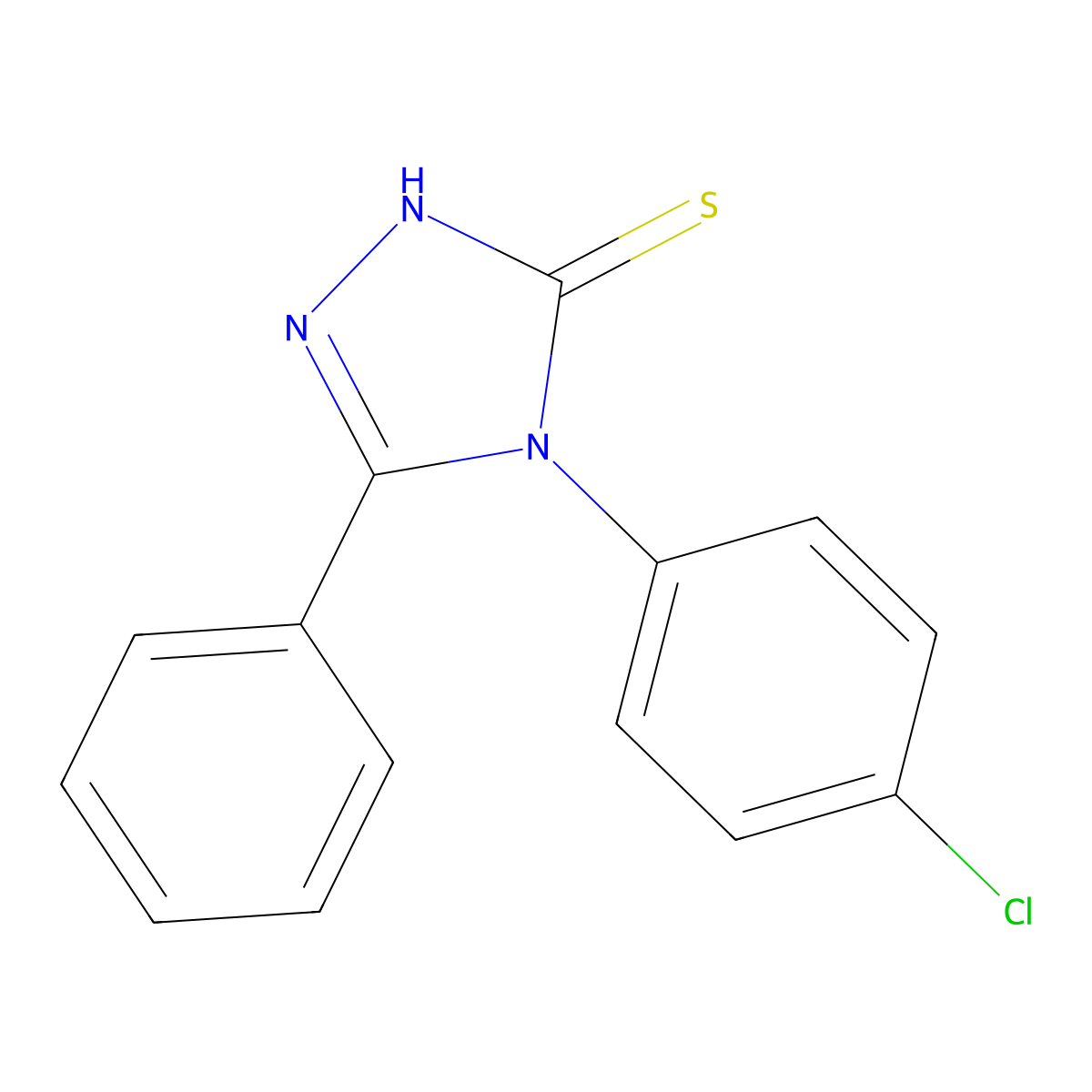 4-(4-chlorophenyl)-5-phenyl-4H-1,2,4-triazole-3-thiol molecular structure, CAS 170235-50-4