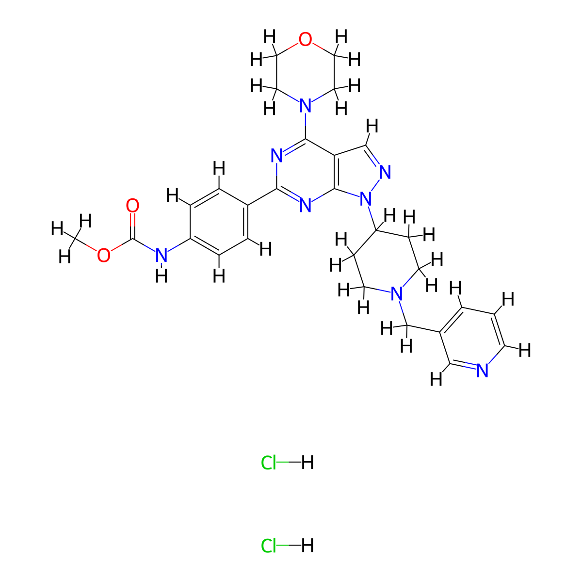 WYE 687 dihydrochloride molecular structure, CAS 1702364-87-1
