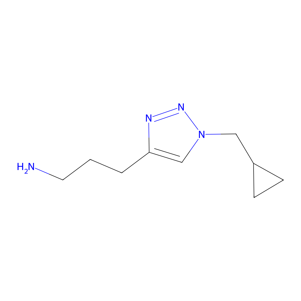 3-[1-(cyclopropylmethyl)-1H-1,2,3-triazol-4-yl]propan-1-amine molecular structure, CAS 1702398-13-7