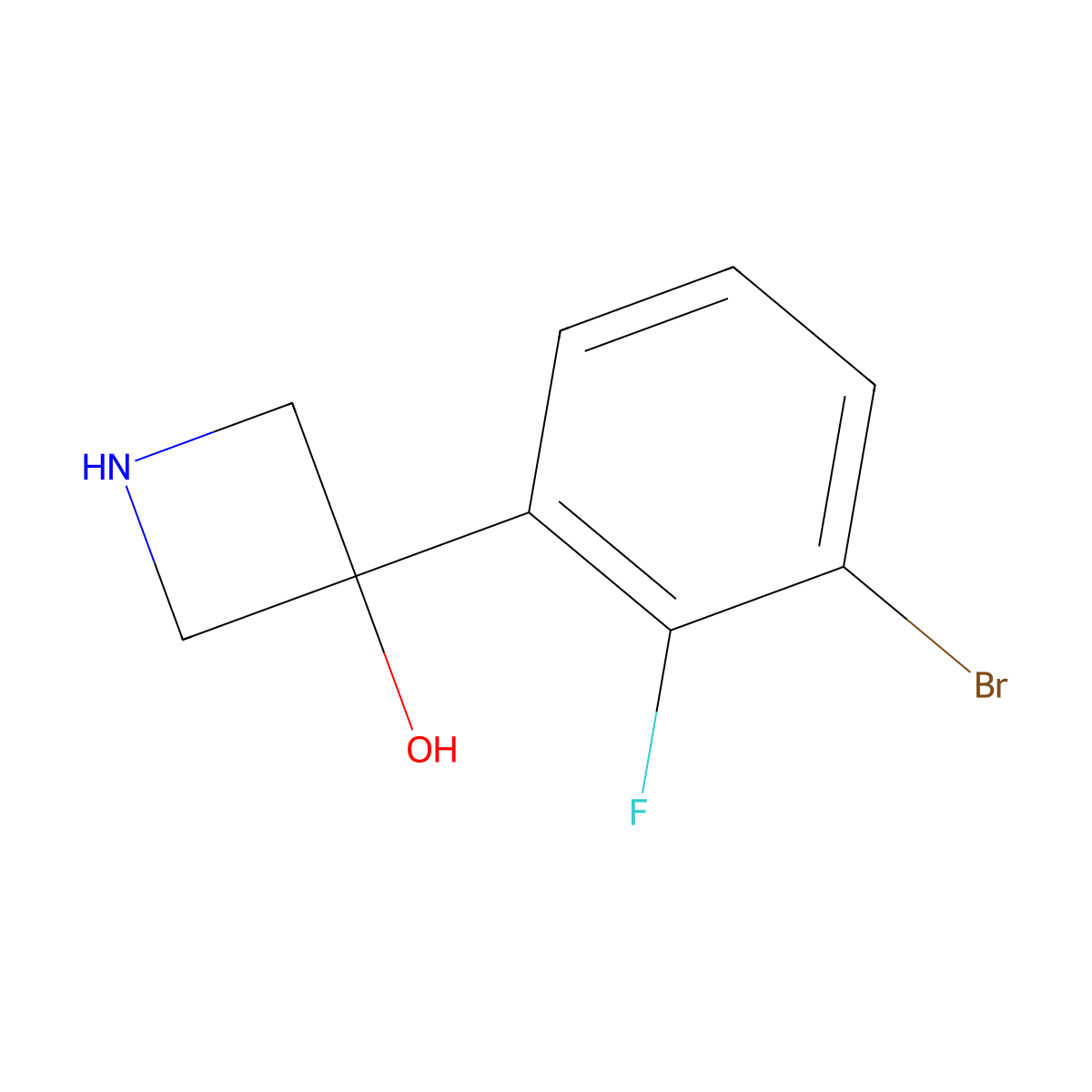 3-(3-Bromo-2-fluorophenyl)azetidin-3-ol molecular structure, CAS 1702406-29-8