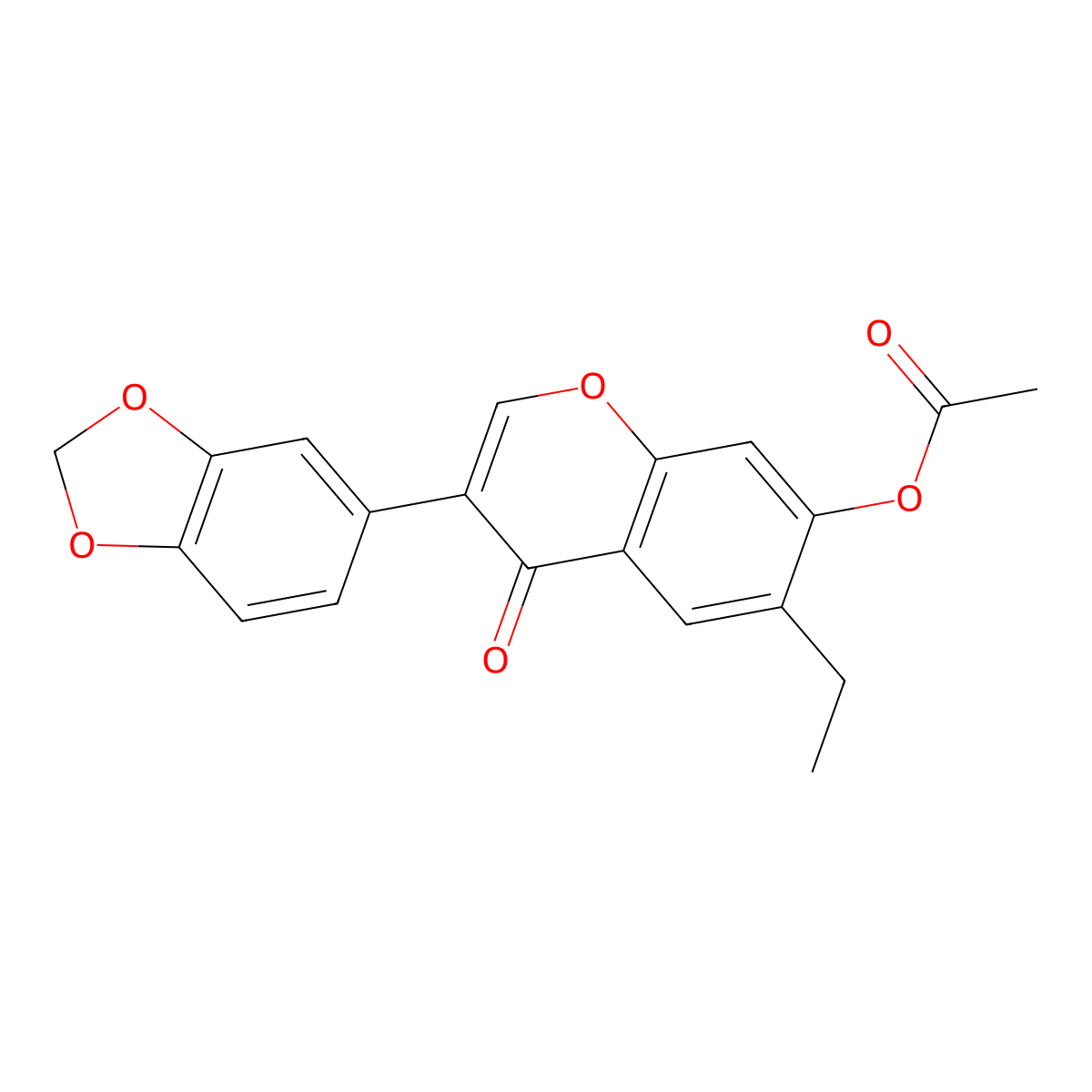 3-(benzo[d][1,3]dioxol-5-yl)-6-ethyl-4-oxo-4H-chromen-7-yl acetate molecular structure, CAS 170241-45-9