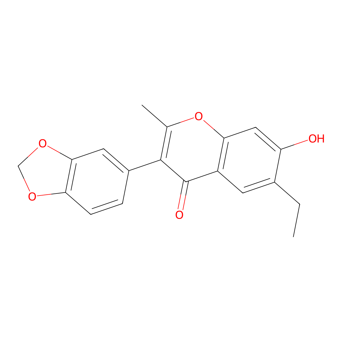 3-(benzo[d][1,3]dioxol-5-yl)-6-ethyl-7-hydroxy-2-methyl-4H-chromen-4-one molecular structure, CAS 170241-49-3