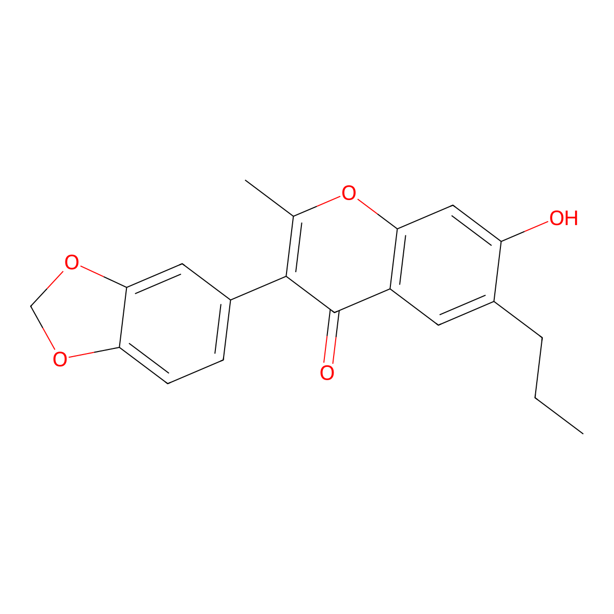 3-(benzo[d][1,3]dioxol-5-yl)-7-hydroxy-2-methyl-6-propyl-4H-chromen-4-one molecular structure, CAS 170241-50-6