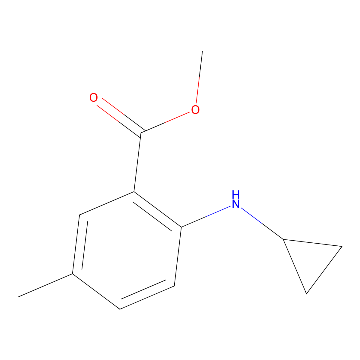Methyl 2-(cyclopropylamino)-5-methylbenzoate molecular structure, CAS 1702410-49-8