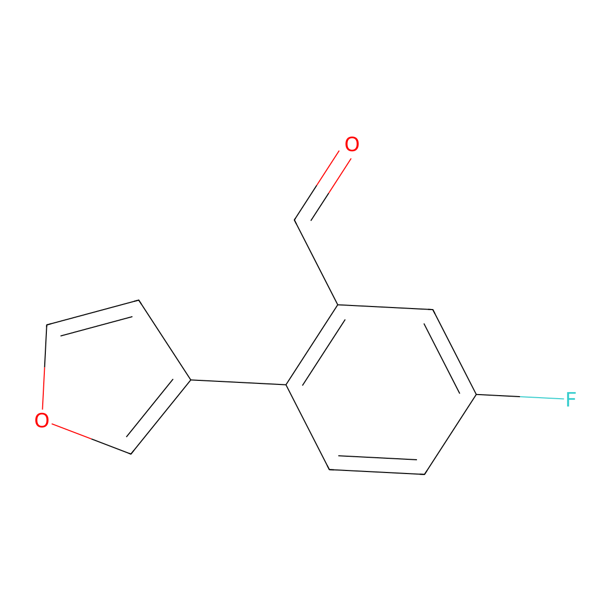 5-Fluoro-2-(furan-3-yl)benzaldehyde molecular structure, CAS 1702414-04-7