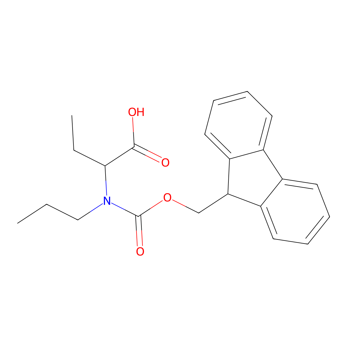 2-({[(9H-fluoren-9-yl)methoxy]carbonyl}(propyl)amino)butanoic acid molecular structure, CAS 1702430-17-8