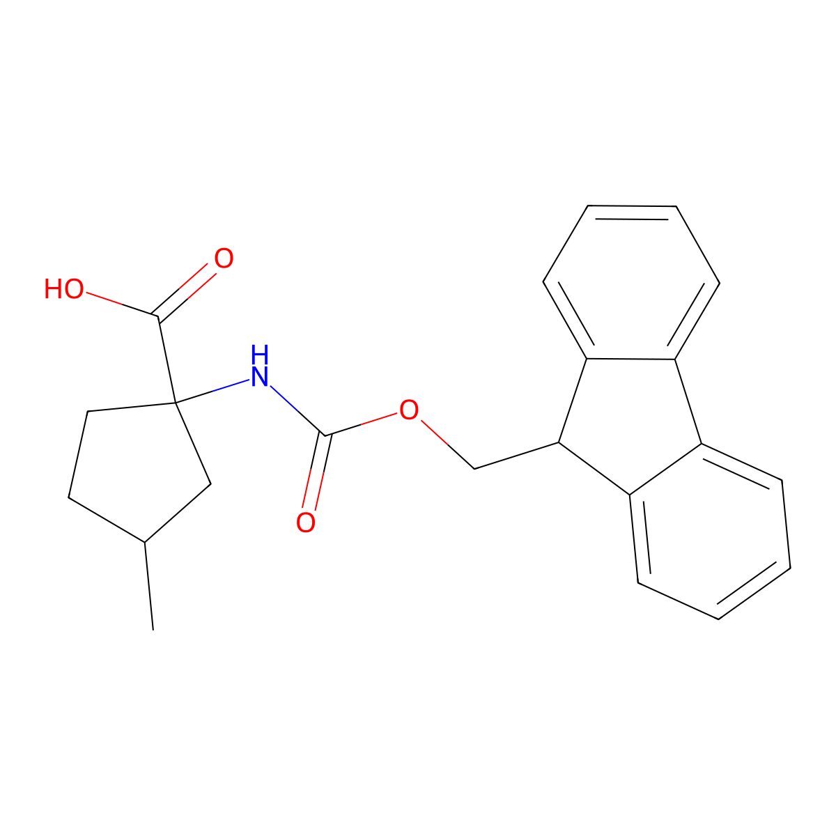 1-({[(9H-fluoren-9-yl)methoxy]carbonyl}amino)-3-methylcyclopentane-1-carboxylic acid molecular structure, CAS 1702436-86-9