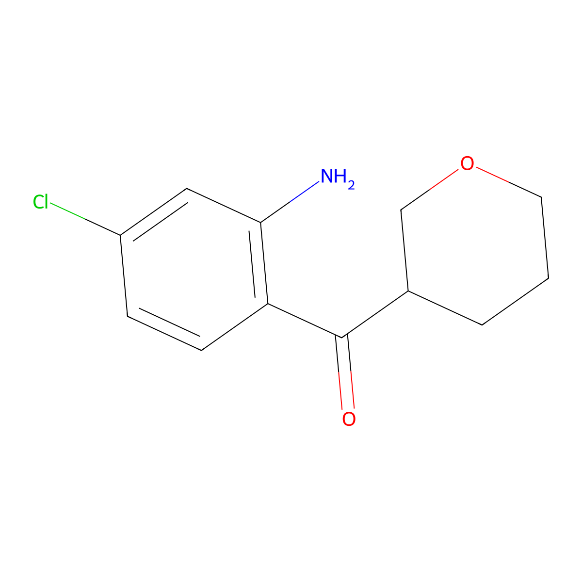 5-Chloro-2-(oxane-3-carbonyl)aniline molecular structure, CAS 1702437-90-8
