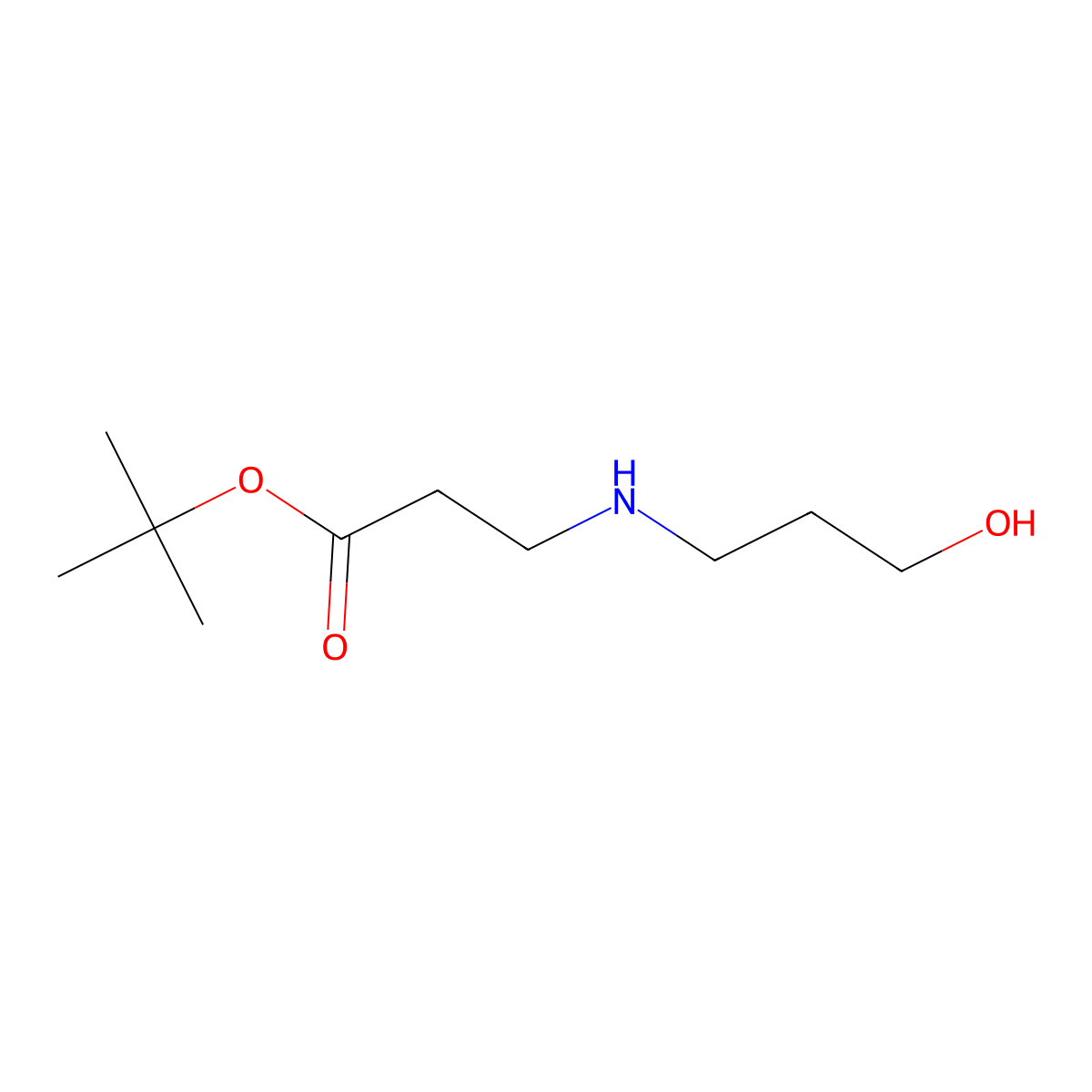 Tert-butyl 3-[(3-hydroxypropyl)amino]propanoate molecular structure, CAS 1702442-61-2