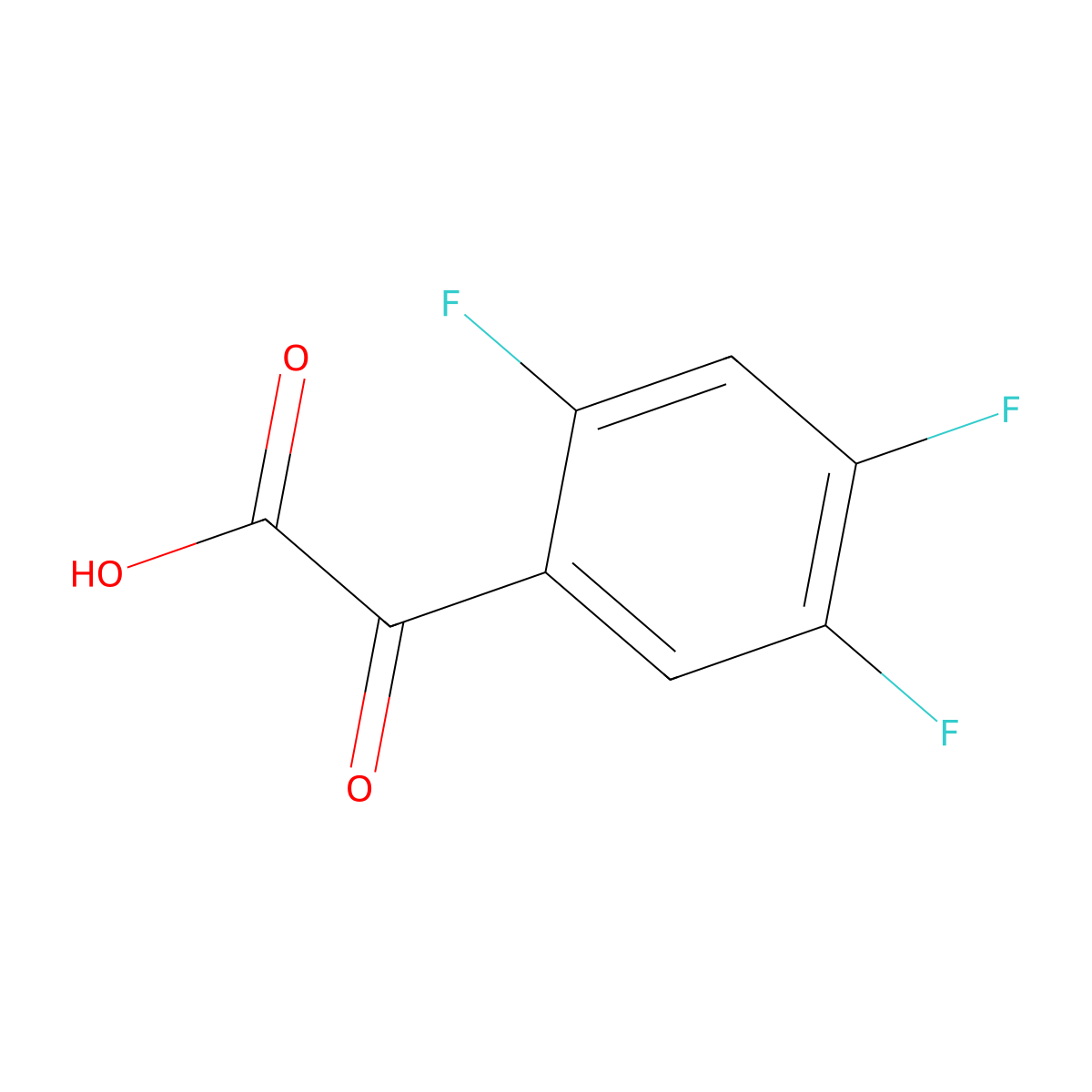 2-Oxo-2-(2,4,5-trifluorophenyl)acetic acid molecular structure, CAS 1702443-94-4