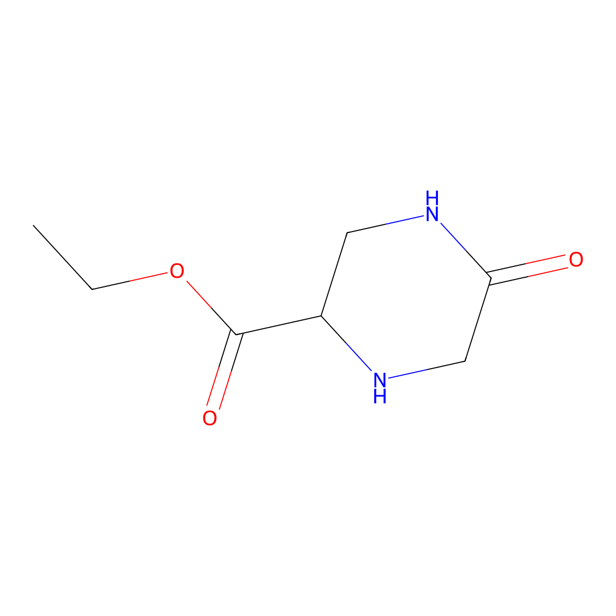 Ethyl 5-oxopiperazine-2-carboxylate molecular structure, CAS 1702444-45-8