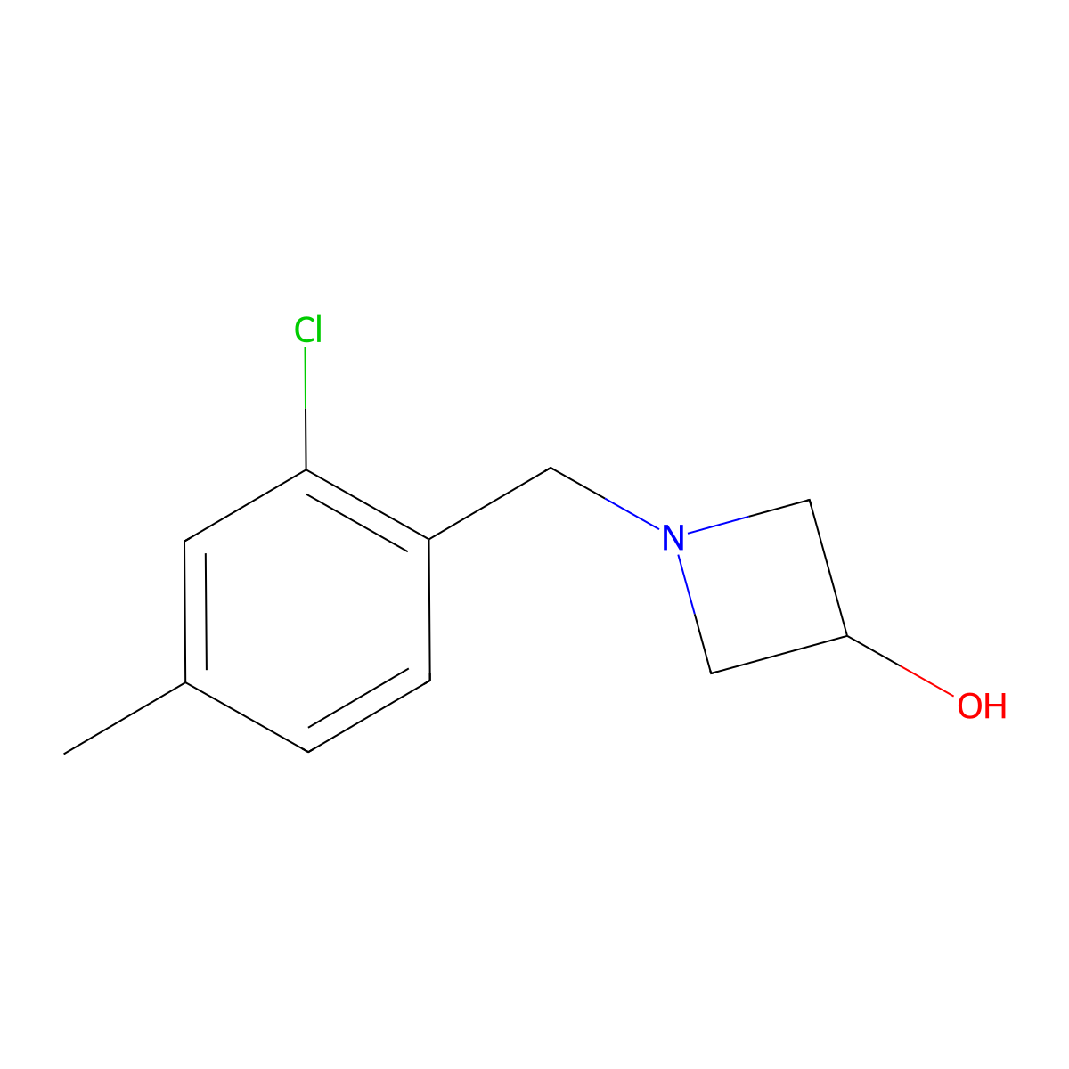 1-(2-Chloro-4-methylbenzyl)azetidin-3-ol molecular structure, CAS 1702445-80-4