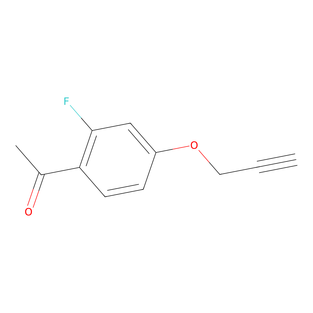 1-[2-Fluoro-4-(prop-2-yn-1-yloxy)phenyl]ethan-1-one molecular structure, CAS 1702461-58-2