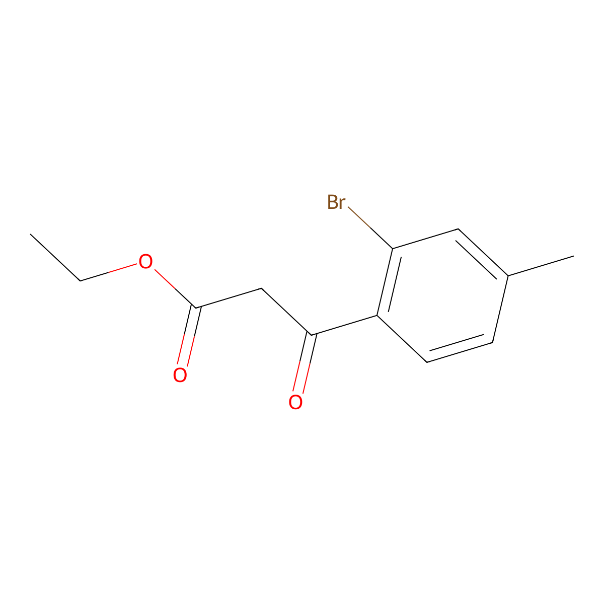 3-(2-Bromo-4-methyl-phenyl)-3-oxo-propionic acid ethyl ester molecular structure, CAS 1702465-73-3