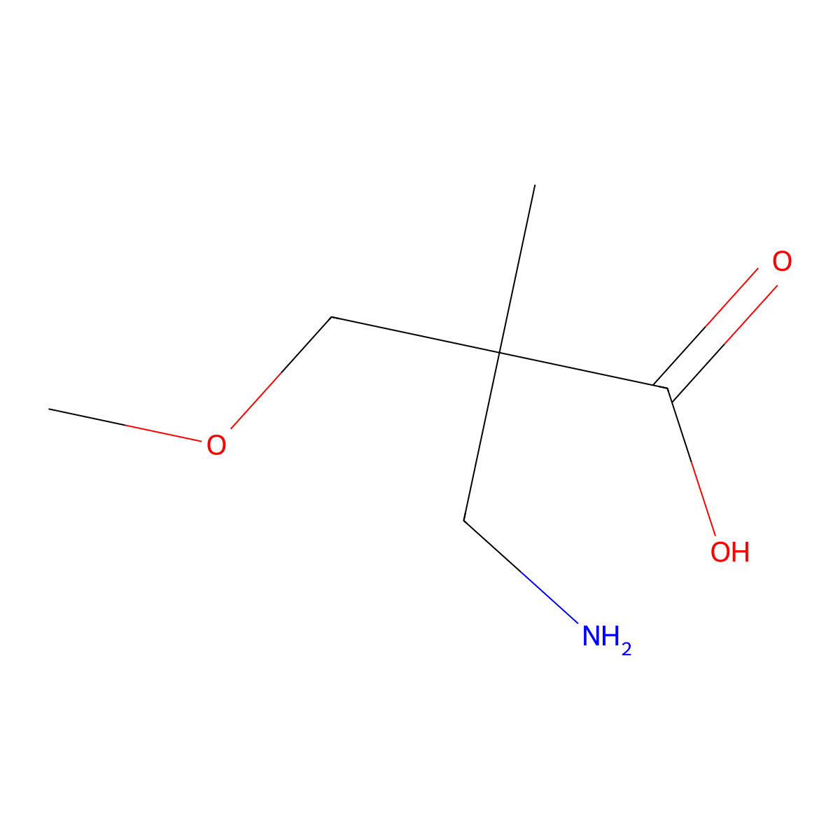 3-Amino-2-(methoxymethyl)-2-methylpropanoic acid molecular structure, CAS 1702469-92-8