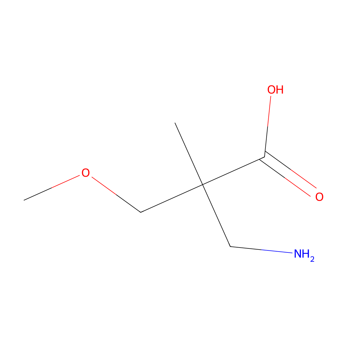 3-Amino-2-(methoxymethyl)-2-methylpropanoic acid molecular structure, CAS 1702469-92-8