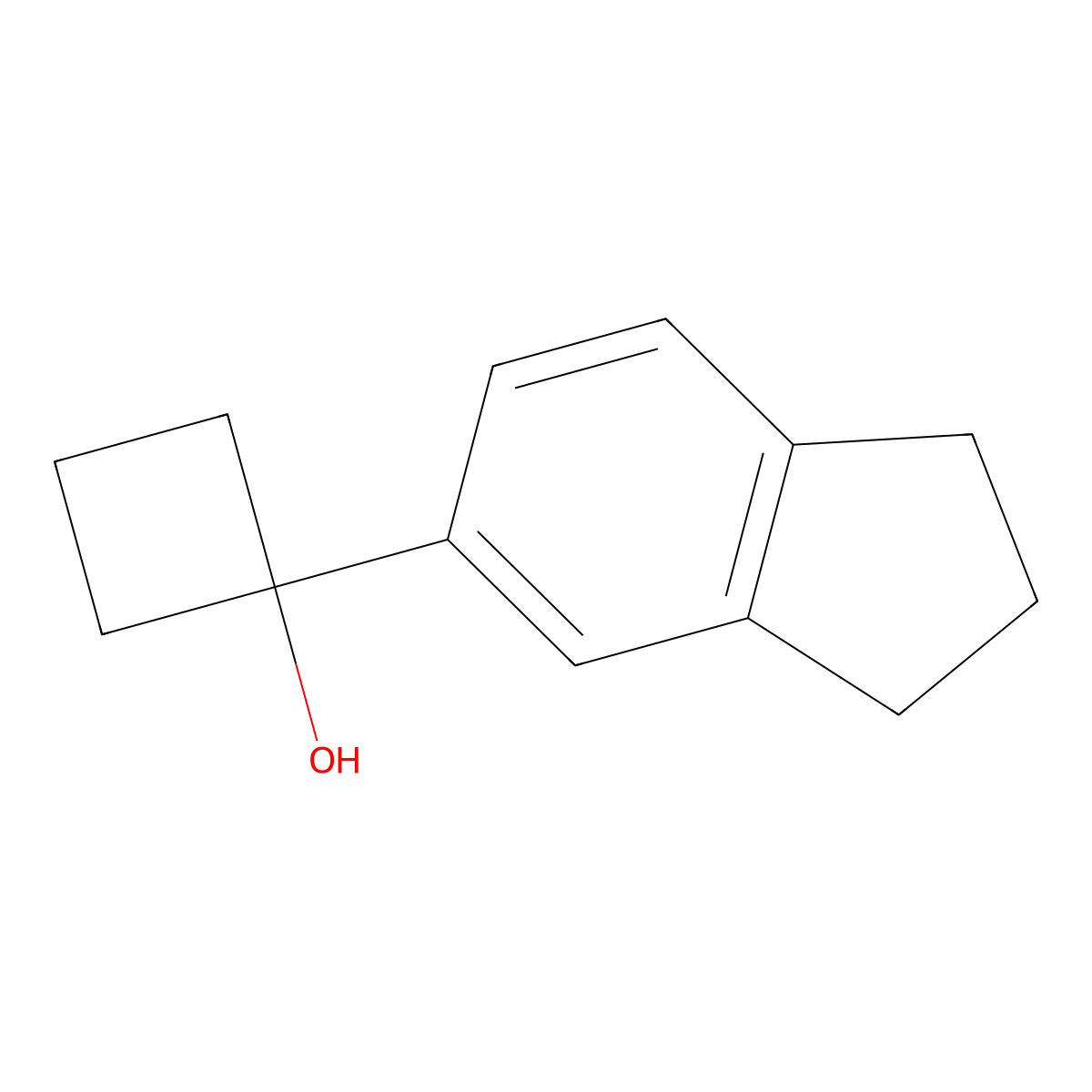 1-(2,3-dihydro-1H-inden-5-yl)cyclobutanol molecular structure, CAS 1702489-36-8