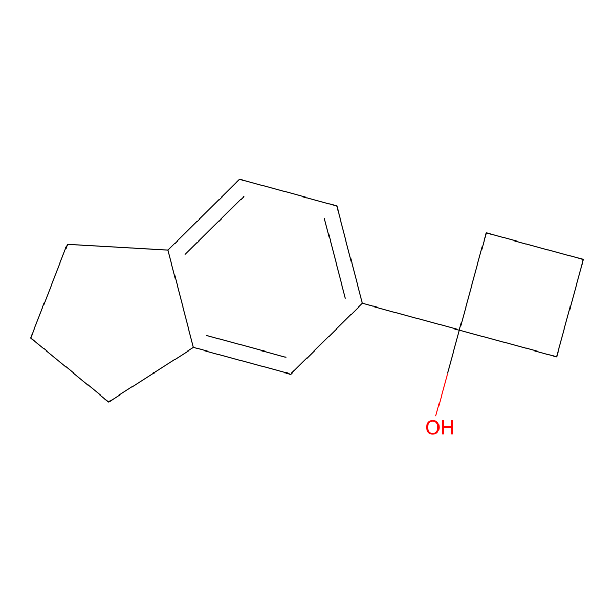 1-(2,3-dihydro-1H-inden-5-yl)cyclobutanol molecular structure, CAS 1702489-36-8