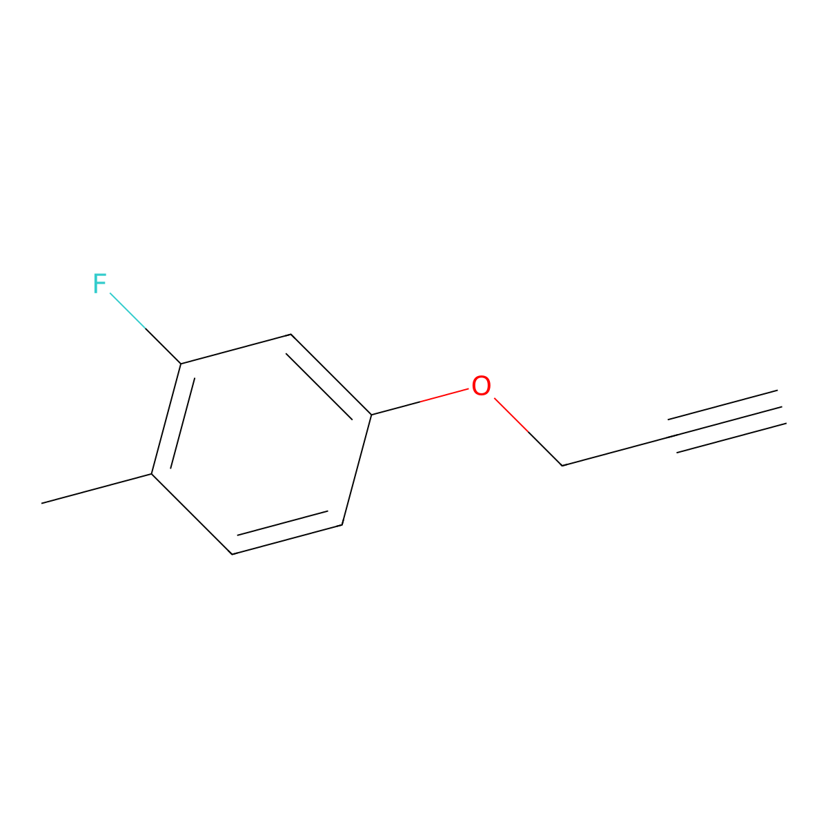 2-Fluoro-1-methyl-4-(prop-2-yn-1-yloxy)benzene molecular structure, CAS 1702495-48-4