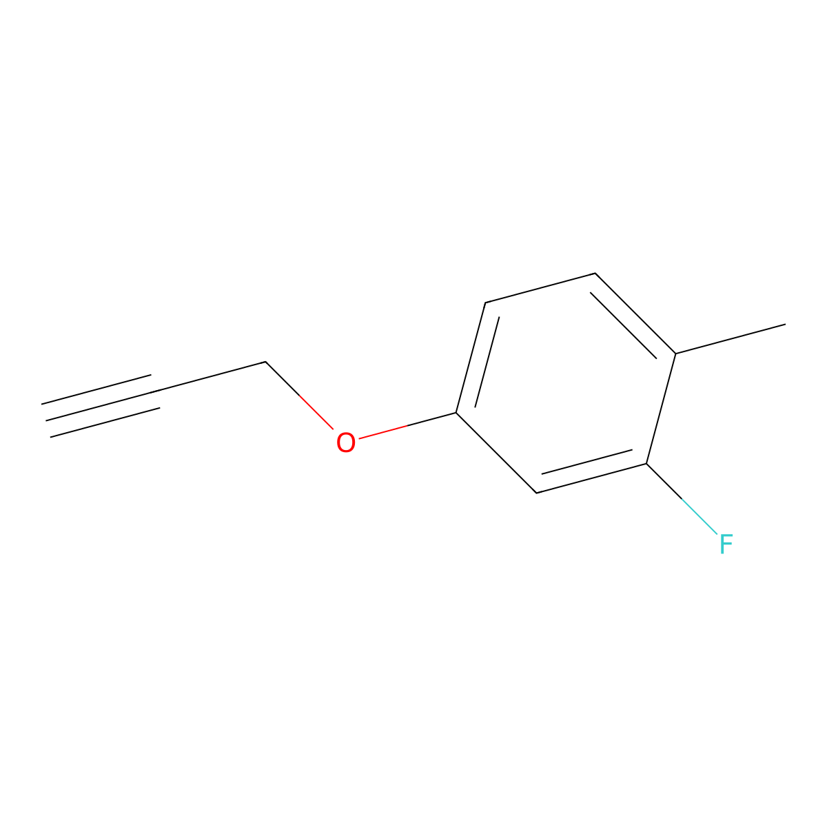 2-Fluoro-1-methyl-4-(prop-2-yn-1-yloxy)benzene molecular structure, CAS 1702495-48-4