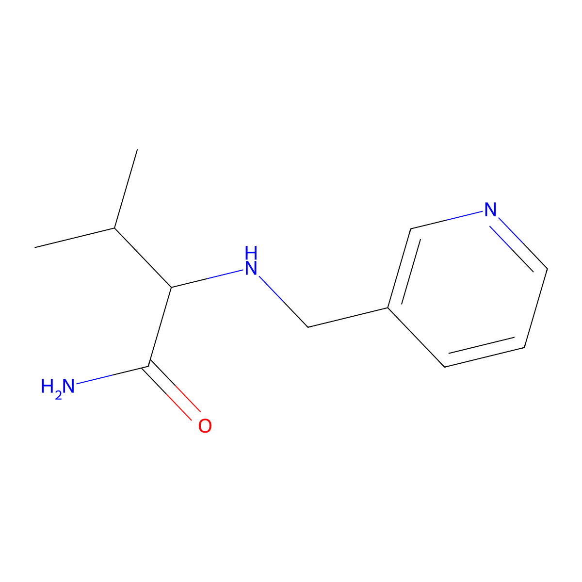 3-Methyl-2-((pyridin-3-ylmethyl)amino)butanamide molecular structure, CAS 1702500-45-5