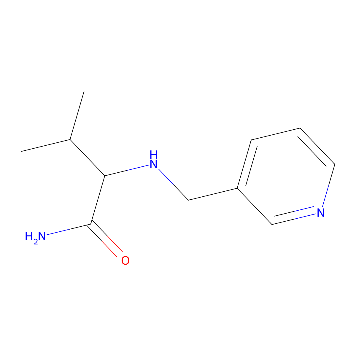3-Methyl-2-((pyridin-3-ylmethyl)amino)butanamide molecular structure, CAS 1702500-45-5
