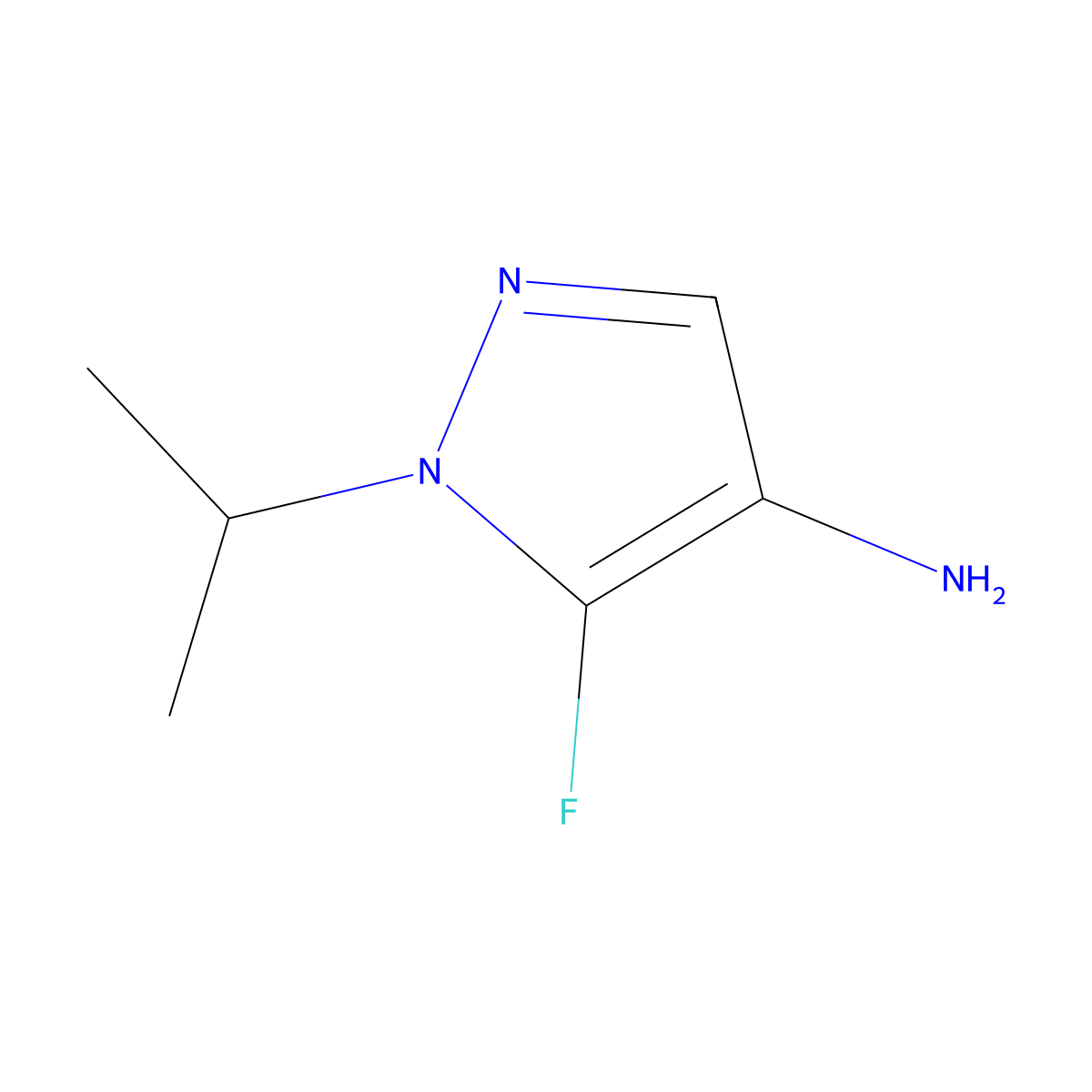 5-fluoro-1-(propan-2-yl)-1H-pyrazol-4-amine molecular structure, CAS 1702518-12-4