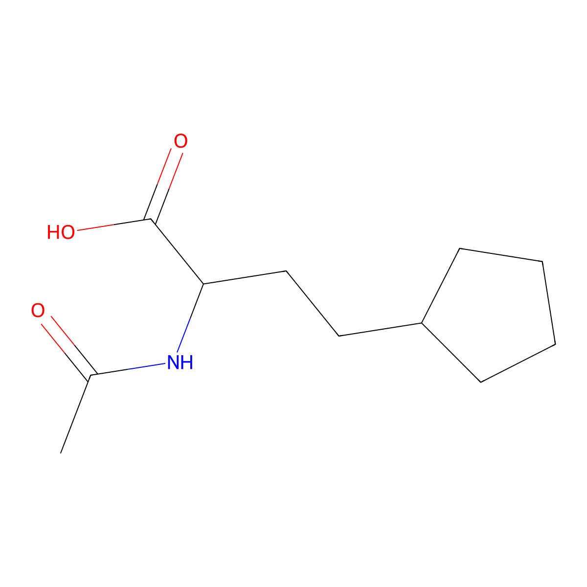 4-Cyclopentyl-2-acetamidobutanoic acid molecular structure, CAS 1702527-95-4