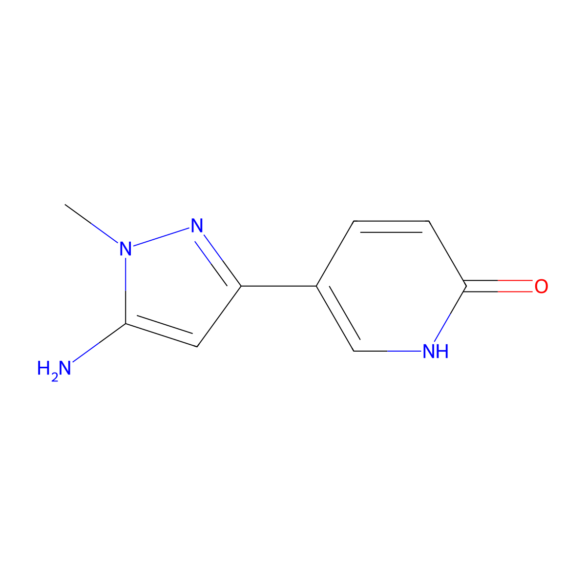 5-(5-Amino-1-methyl-1H-pyrazol-3-yl)-1,2-dihydropyridin-2-one molecular structure, CAS 1702540-42-8