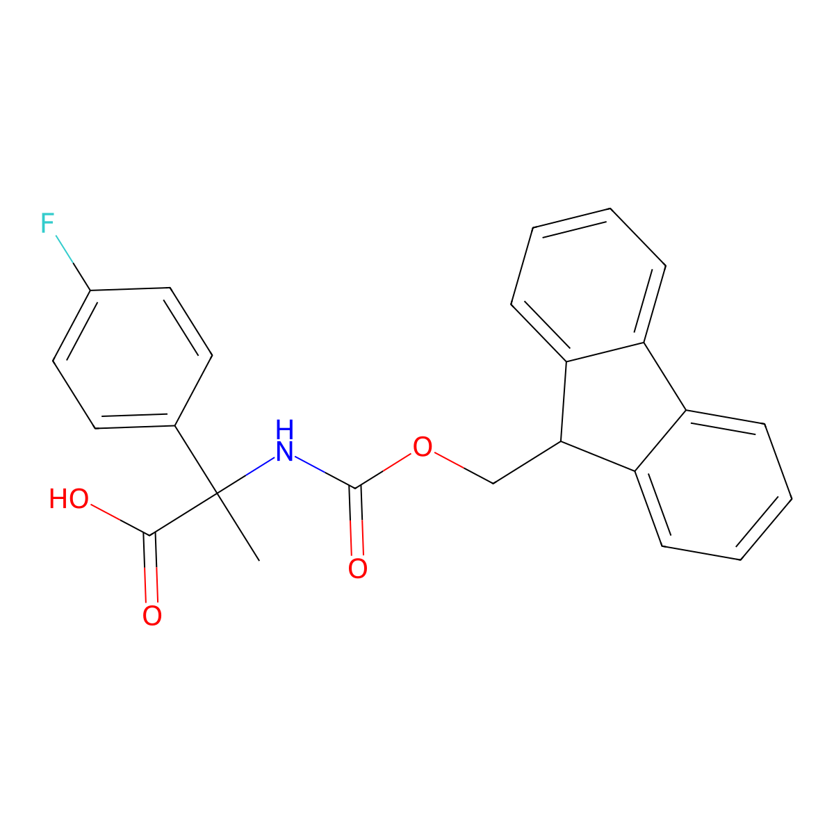 2-({[(9H-fluoren-9-yl)methoxy]carbonyl}amino)-2-(4-fluorophenyl)propanoic acid molecular structure, CAS 1702541-86-3