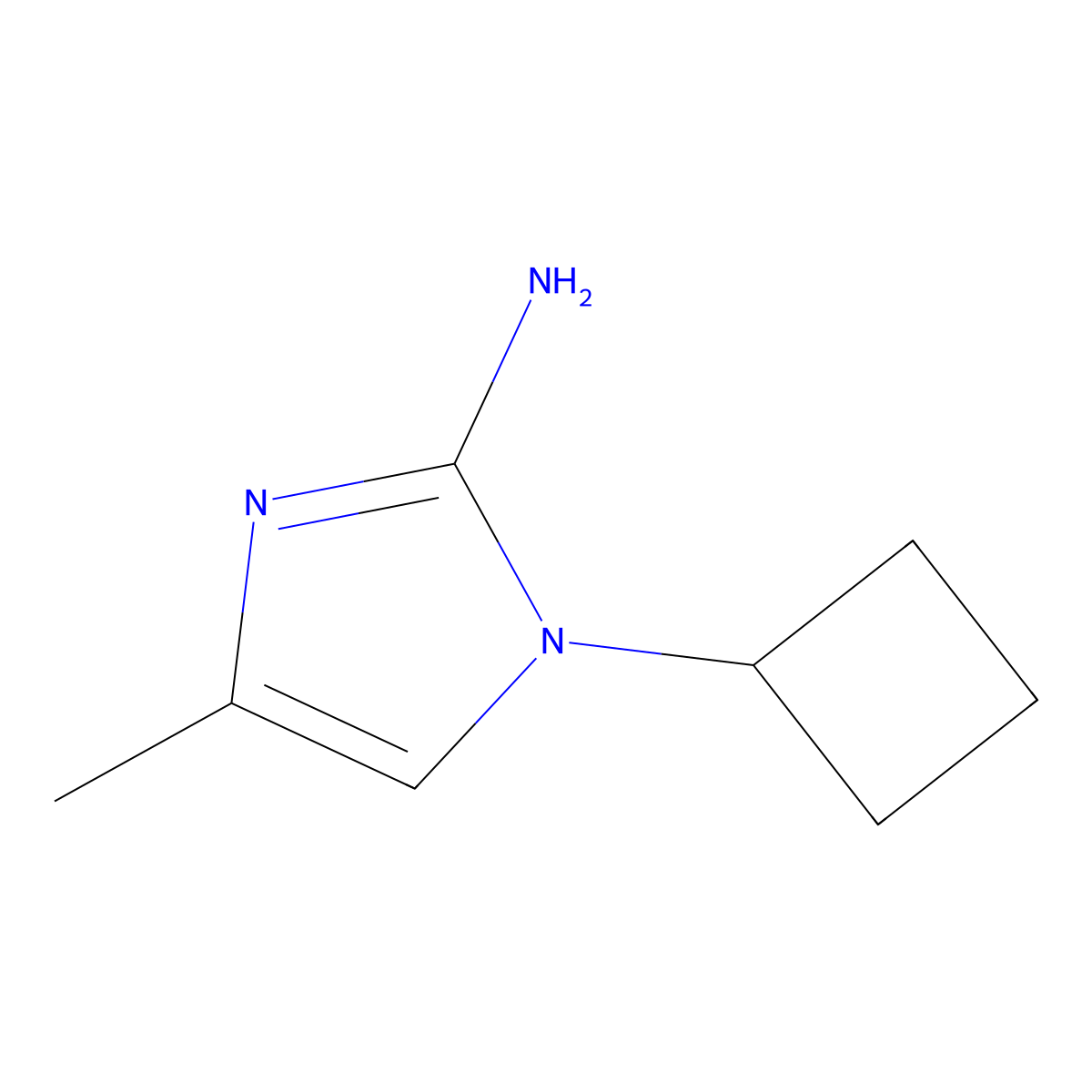 1-cyclobutyl-4-methyl-1H-imidazol-2-amine molecular structure, CAS 1702544-21-5