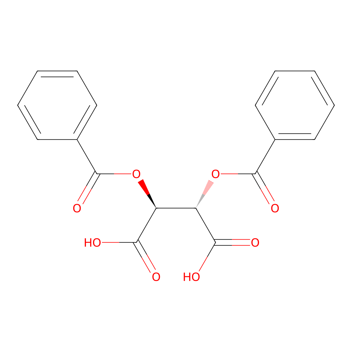 Butanedioic acid, 2,3-bis(benzoyloxy)-, (2S,3S)- molecular structure, CAS 17026-42-5